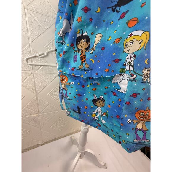 SCRUBS XL SB Fashion Scrubs TOP Blue 48 pit chest Halloween 3 pockets - Picture 7 of 15